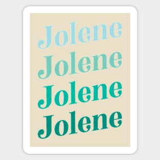 Jolene Retro Boho Typography Design in Vintage Teal Color Combo Sticker